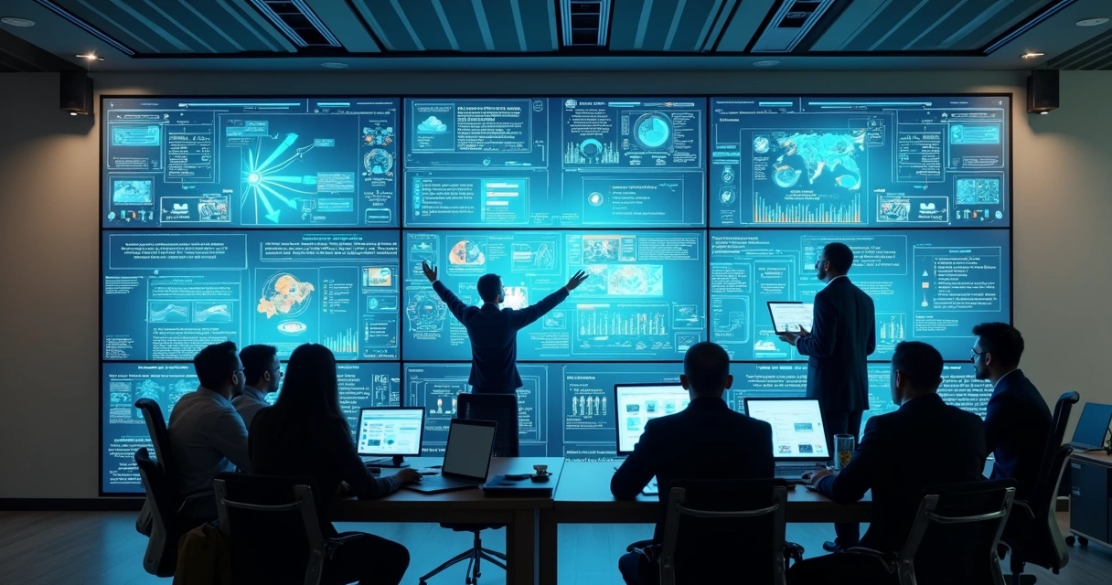 Equipe de consultoria integrando sistemas corporativos com IA 