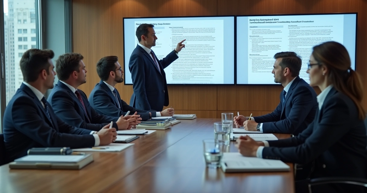 Equipe jurídica analisando processo de licitação