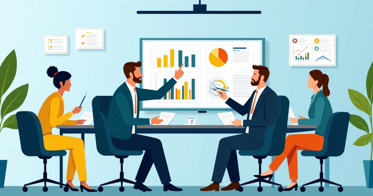 Reunião de equipe estratégica analisando dados de campanha com consultor de marketing político