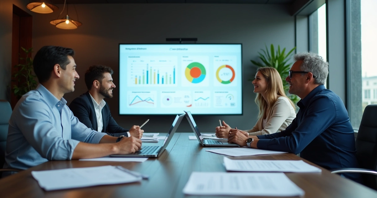 Equipe de consultores Notion em reunião com cliente CNPJ 