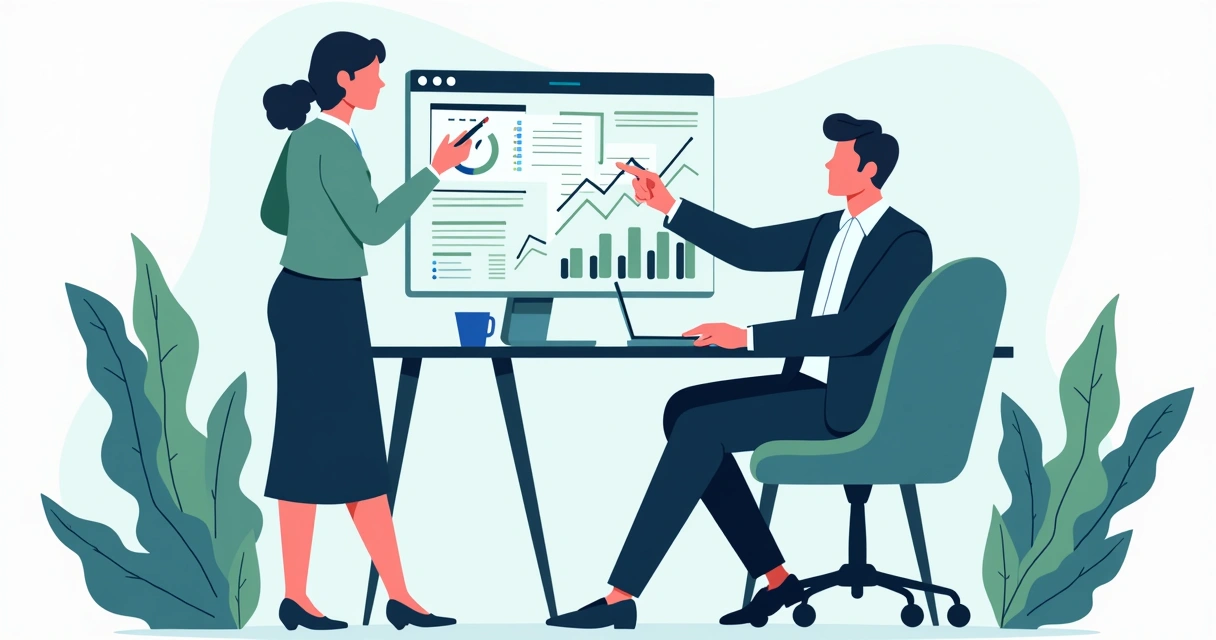 Equipe consultiva da Latitud Finance analisando apresentação para cliente. 