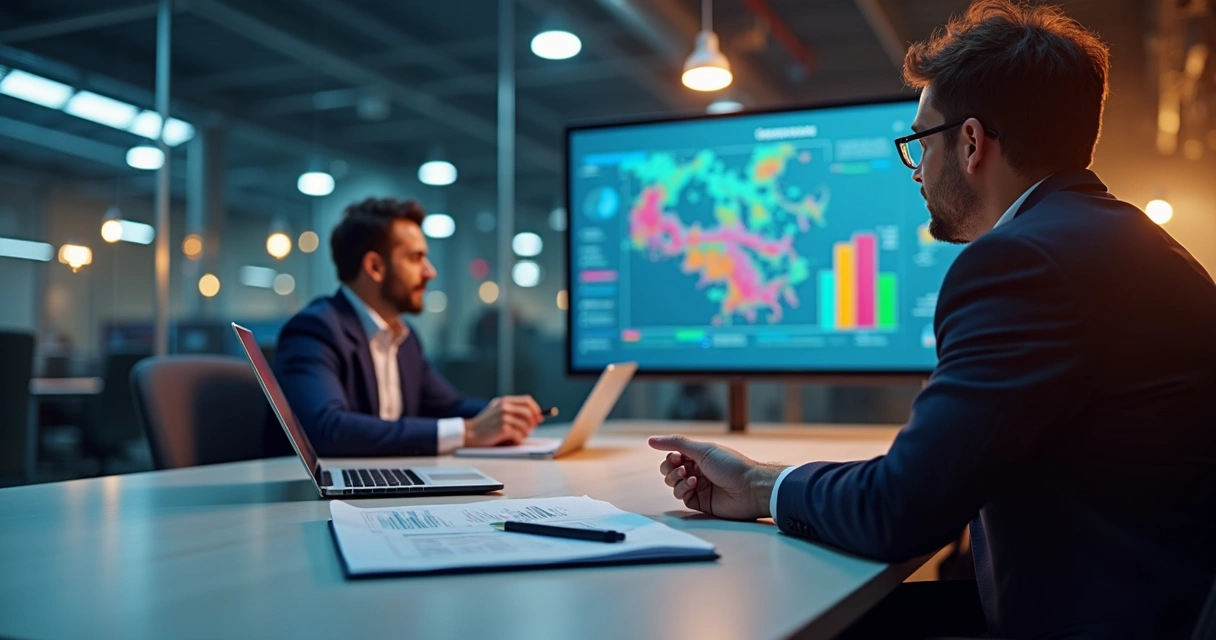 Consultor discutindo implementação de ERP com gestores industriais