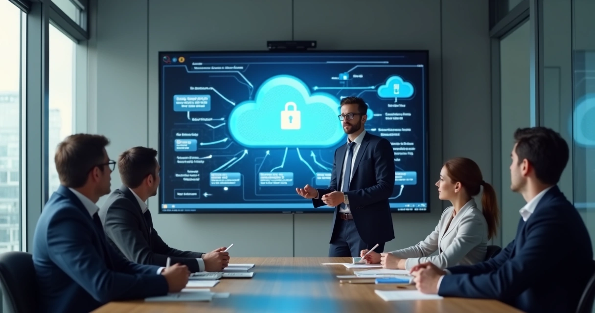 Consultor tecnológico atendendo escritório contábil. 