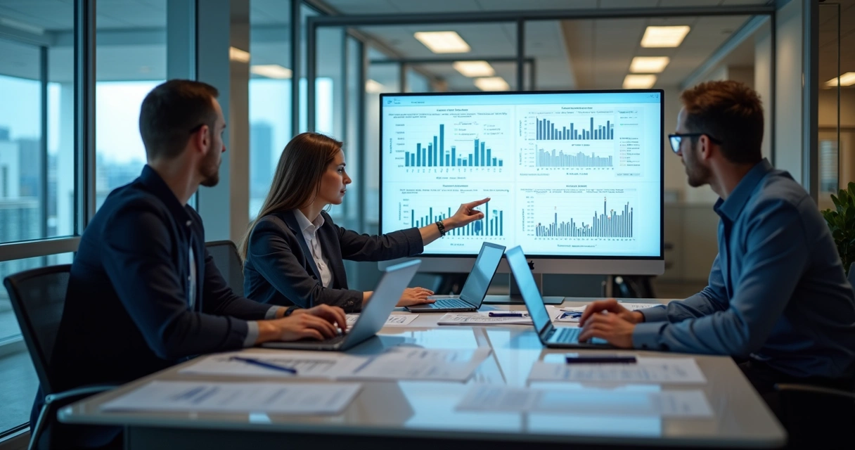 Profissionais de consultoria de TI reunidos 