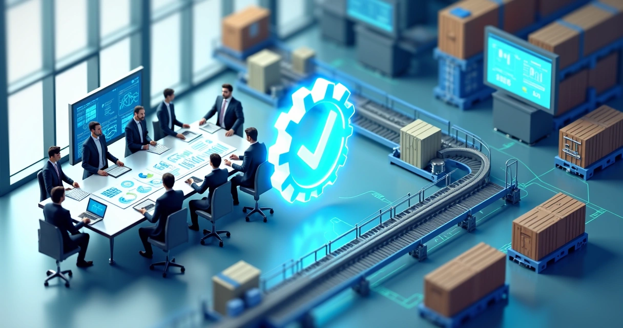 Comparação visual entre consultoria logística e automação em um armazém moderno 