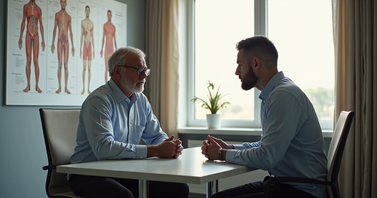 Homem conversando com andrologista sobre saúde sexual masculina 