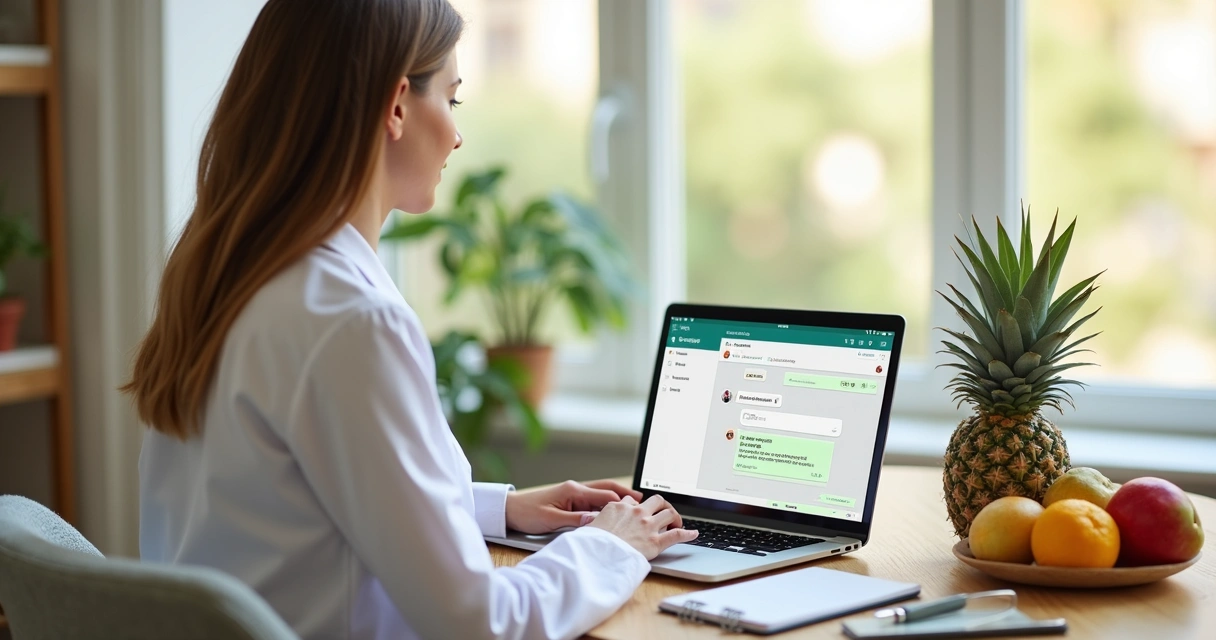 Nutricionista usando CRM pelo WhatsApp