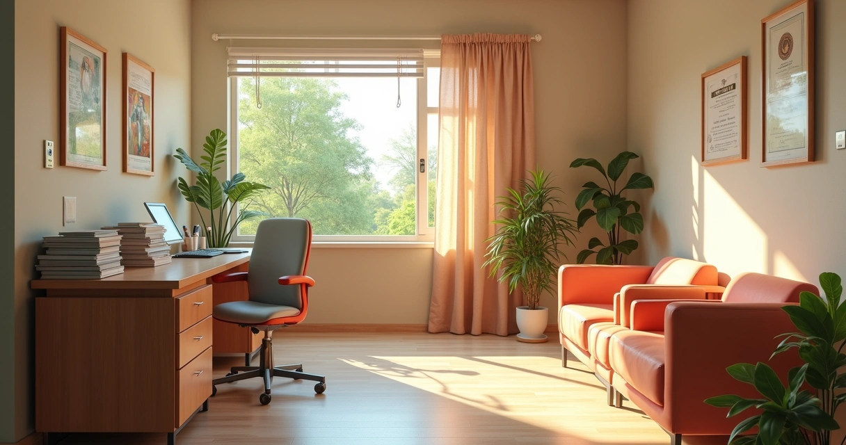 Consultório médico em Manaus com ambiente acolhedor e decoração feminina
