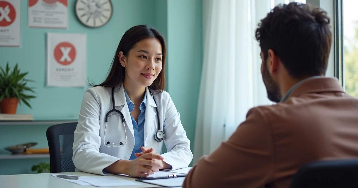Paciente em consulta com infectologista 