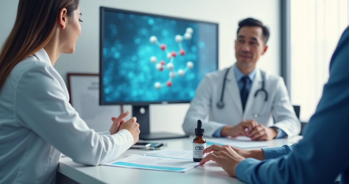 Médico e paciente conversando sobre canabidiol 