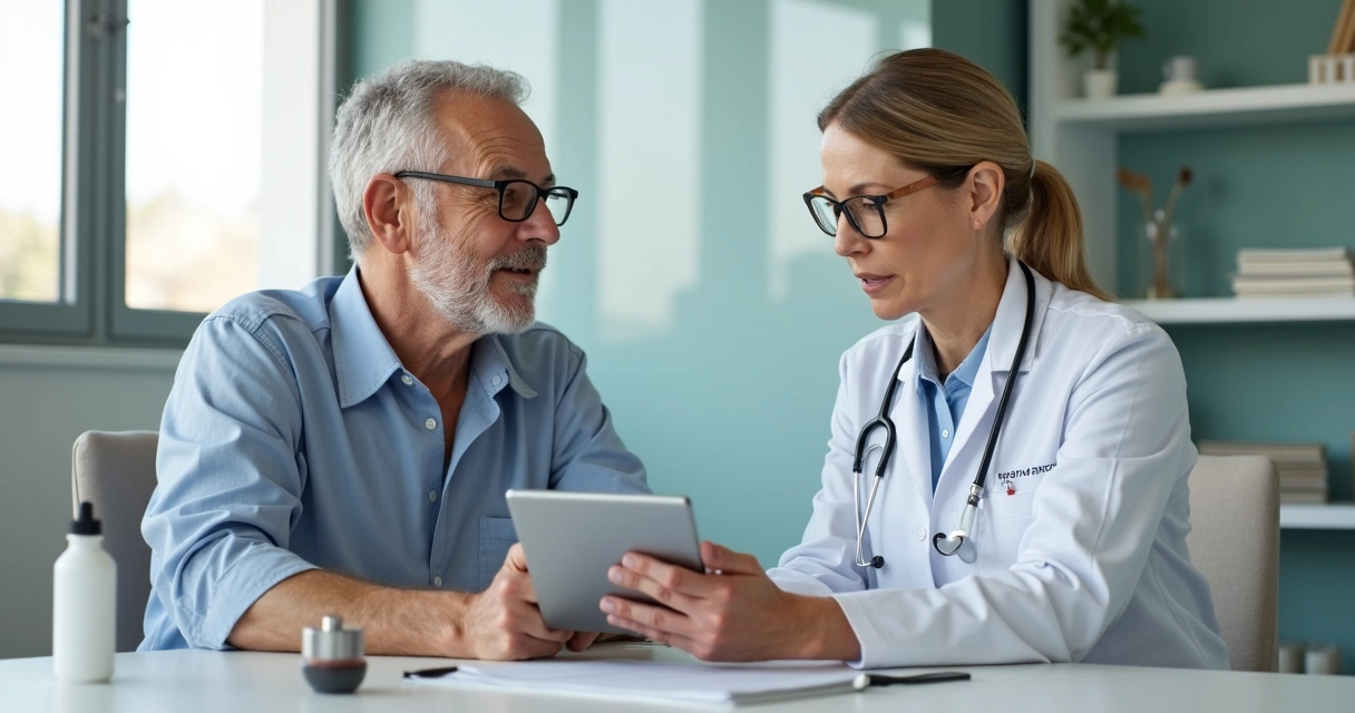 Consulta em consultório médico para reposição hormonal