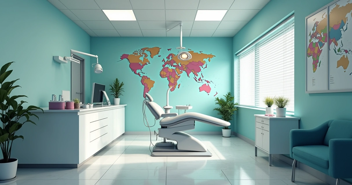 Consultório odontológico moderno com decoração internacional