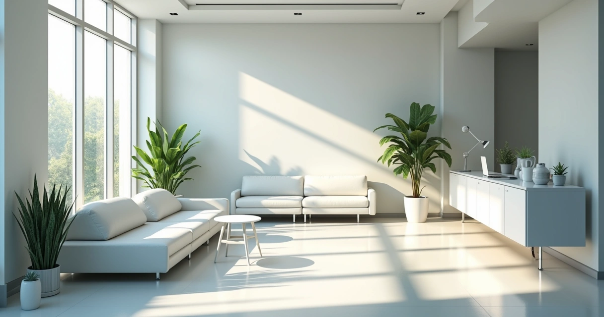 Consultório médico moderno organizado com equipamentos 