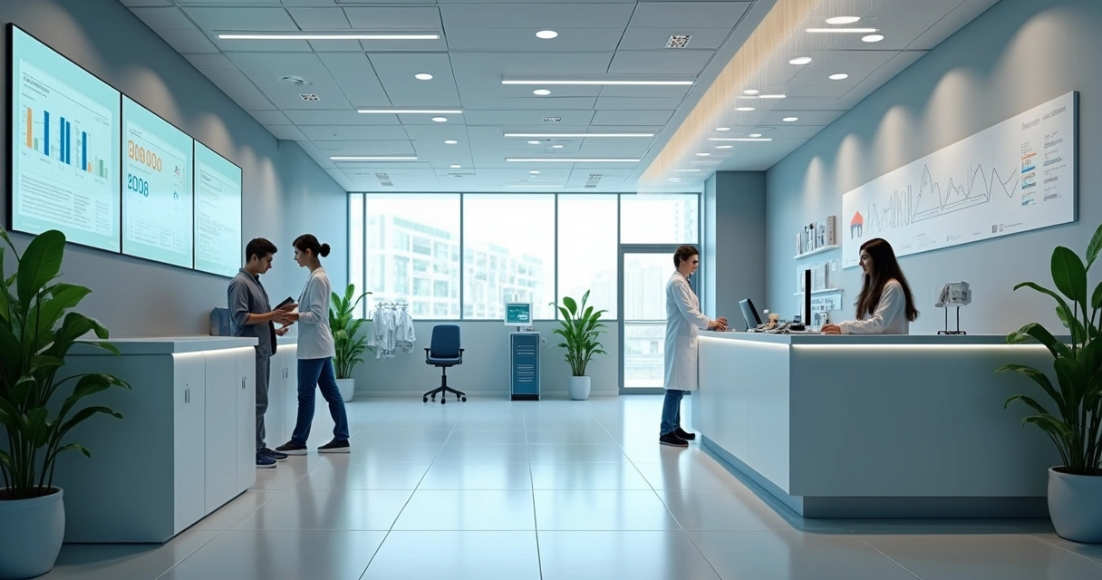 Consultório moderno equipado com tecnologia digital 