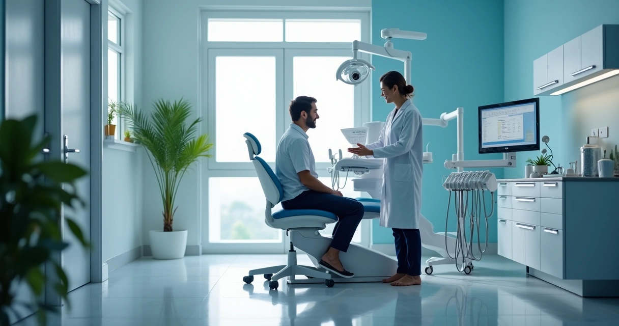 Consultório odontológico moderno com equipamentos de última geração 