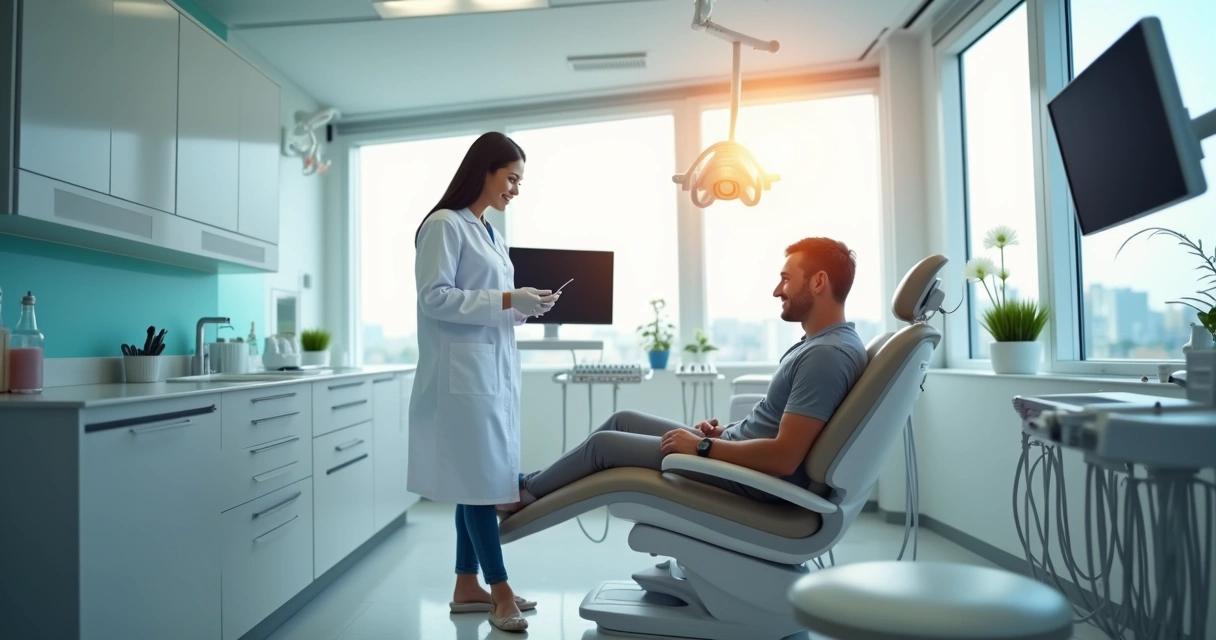 Consultório odontológico moderno com tecnologia de ponta 