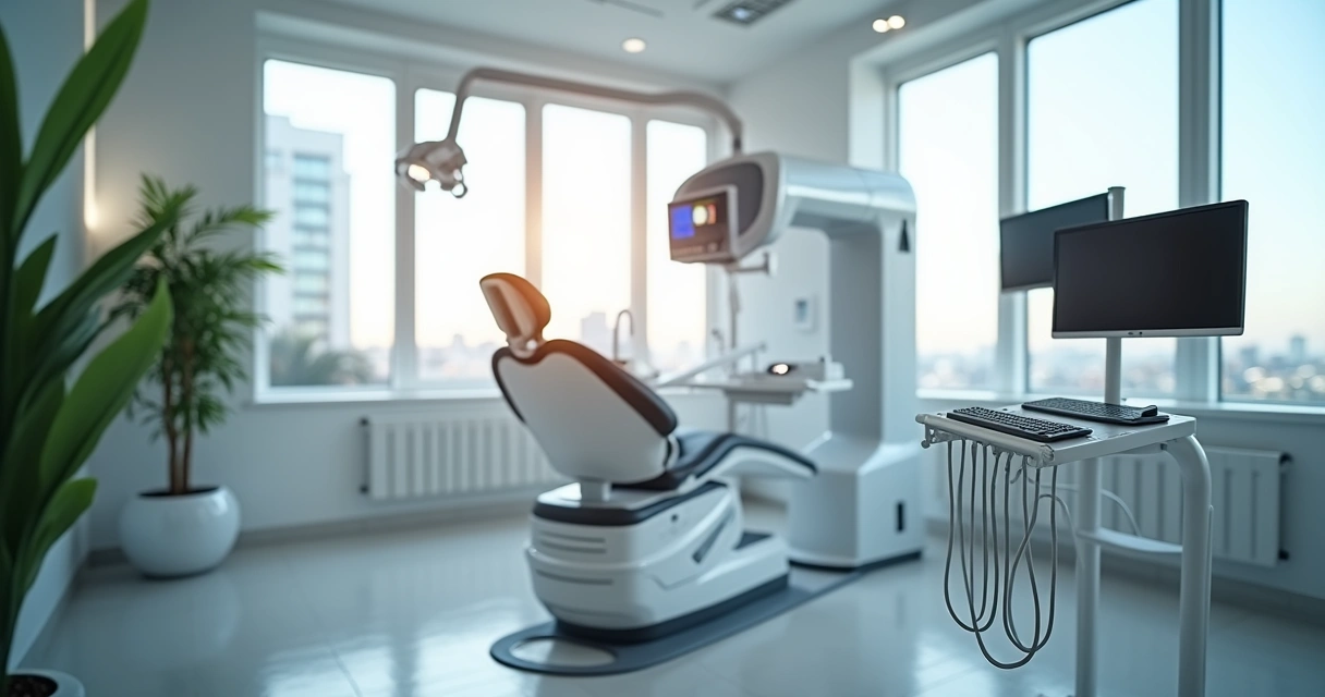 Consultório odontológico moderno com tecnologia avançada