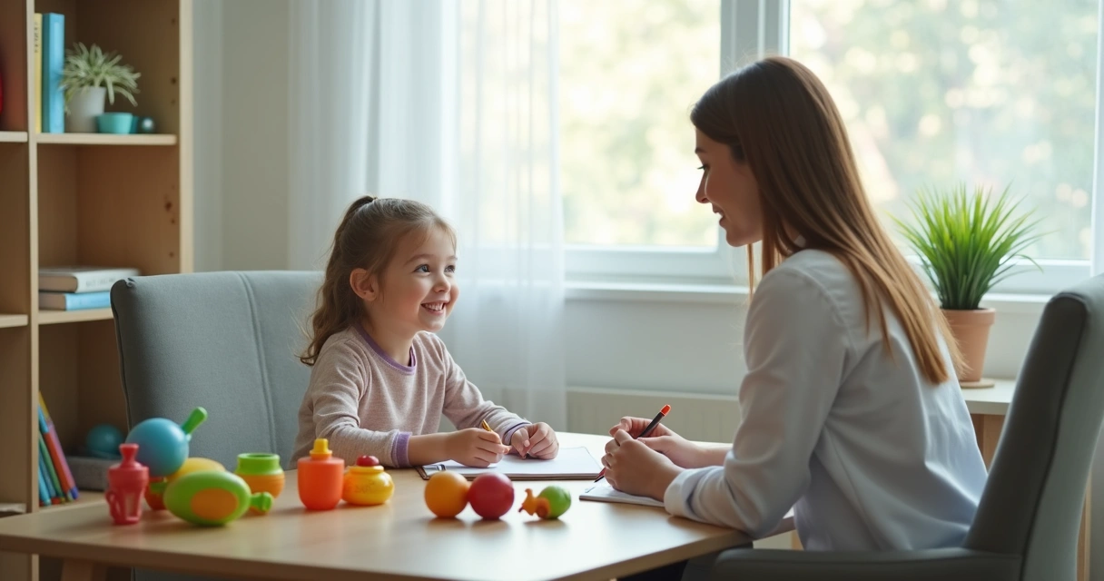 Criança em sessão com terapeuta ocupacional 