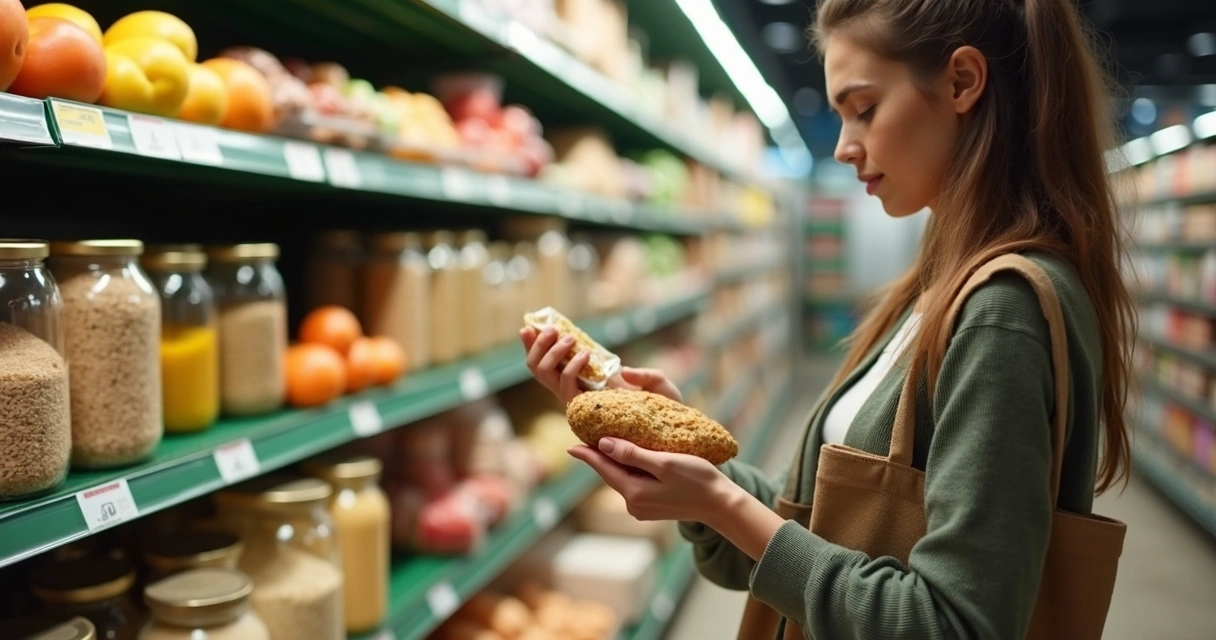 Pessoa escolhendo produtos com menos embalagem em mercado