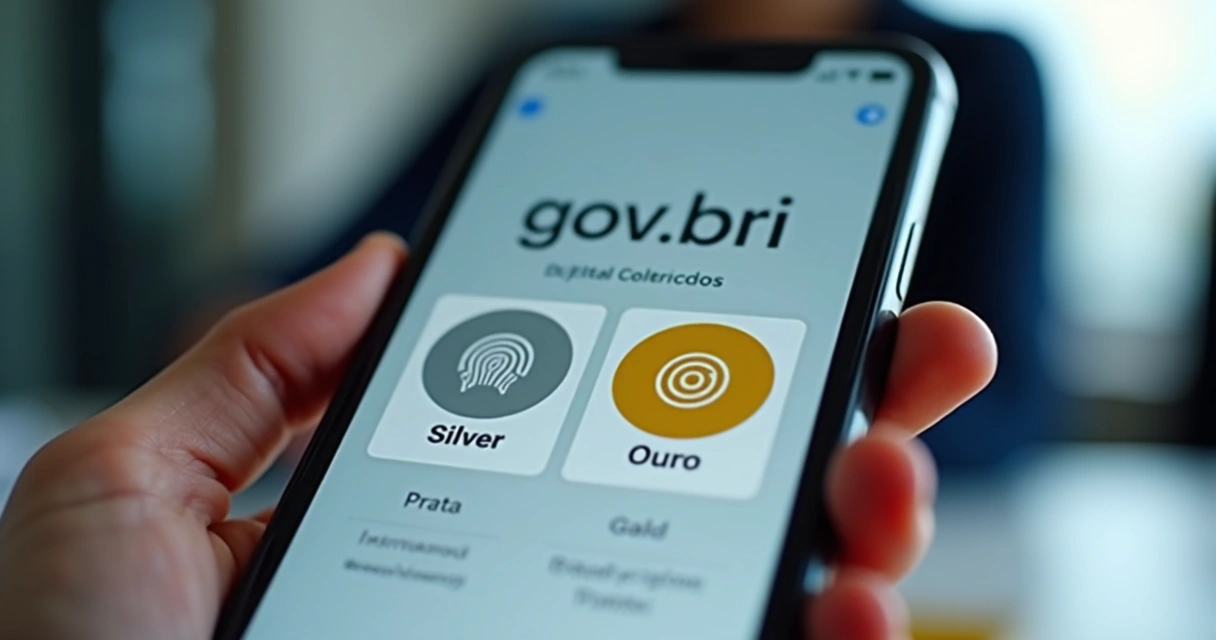 Interface de aplicativo mostrando níveis prata e ouro da conta gov.br 