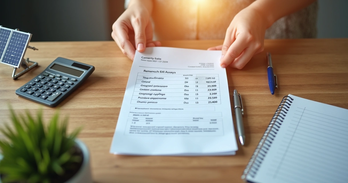Pessoa analisando conta de luz para projeto solar