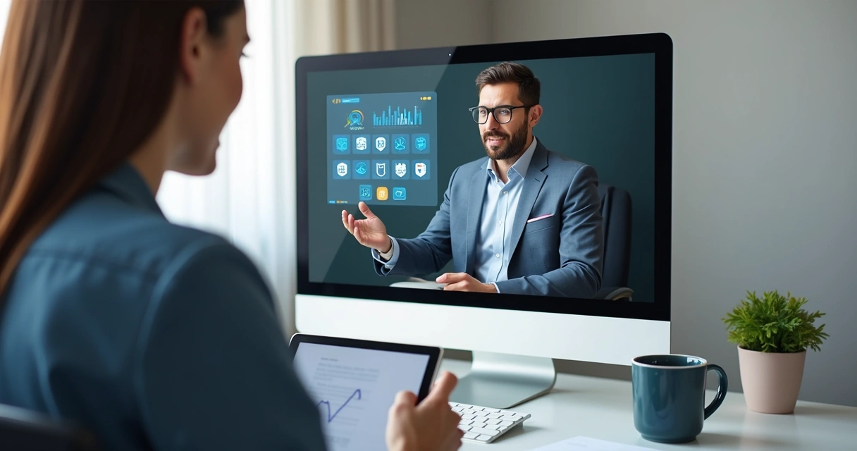 Contador digital explicando proteção patrimonial em ambiente online 