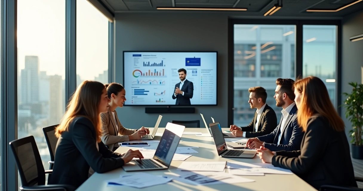 Profissionais de contabilidade em reunião digital