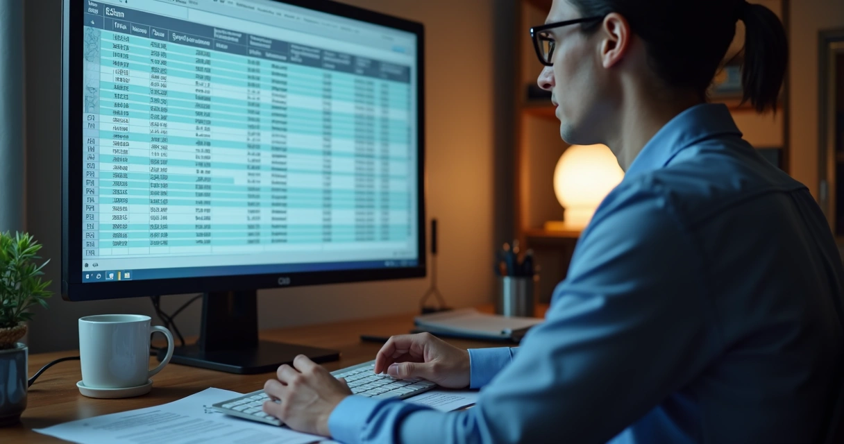 Contador atualizando tabela NCM em computador 