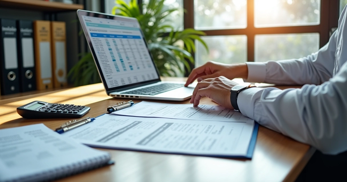 Contador analisa despesas dedutíveis de empresa em relatório financeiro 