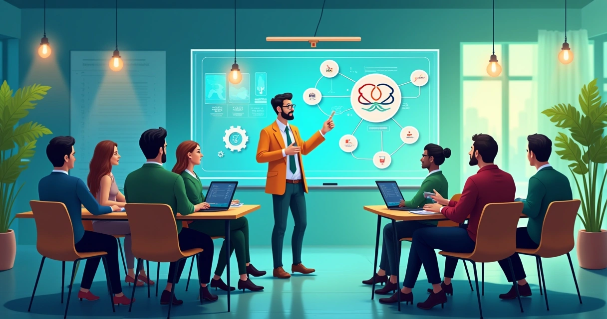 Contador em treinamento sobre tecnologia e IA 