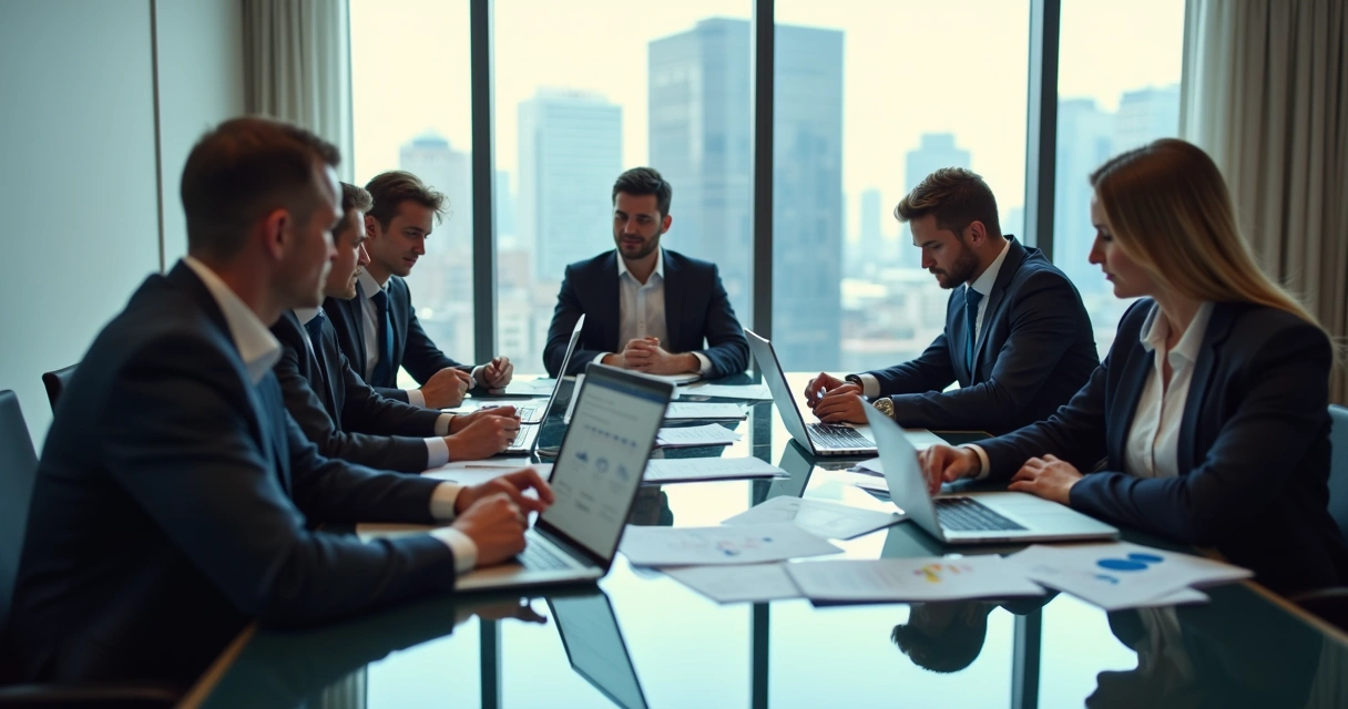 Profissional contábil em reunião analisando resultados de campanha digital 