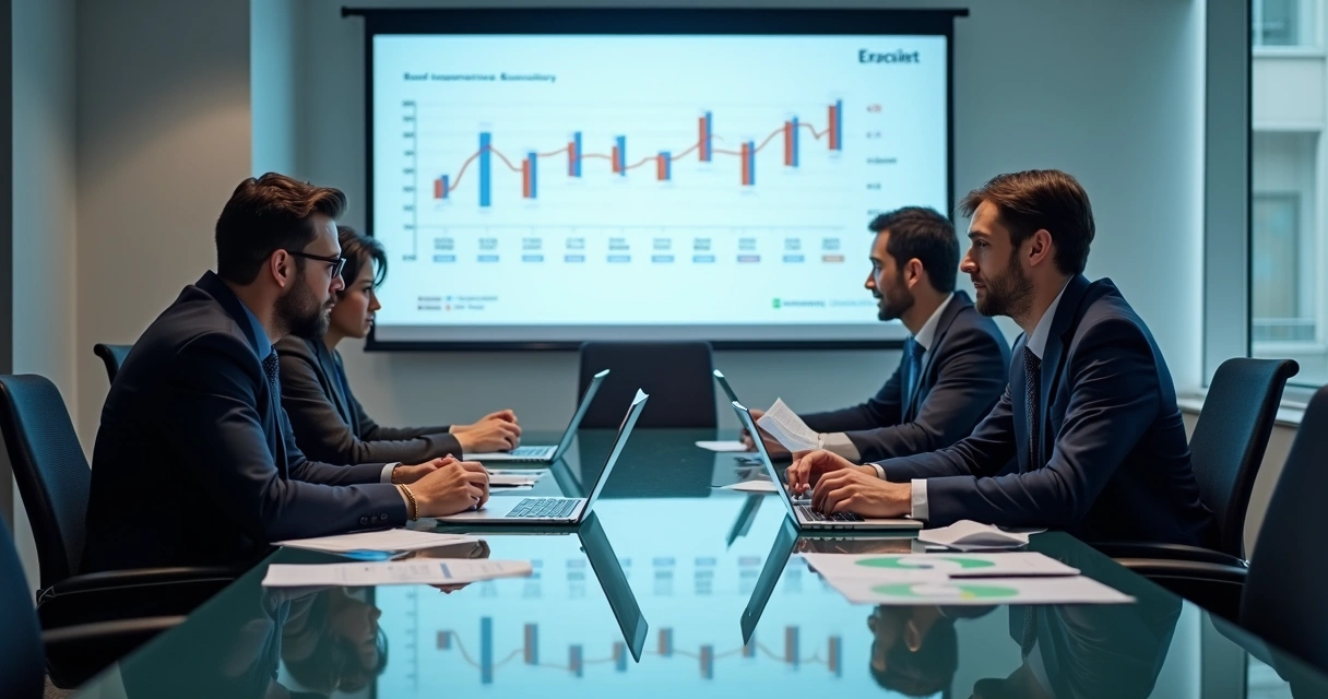 Equipe contábil reunida analisando processos e soluções digitais 