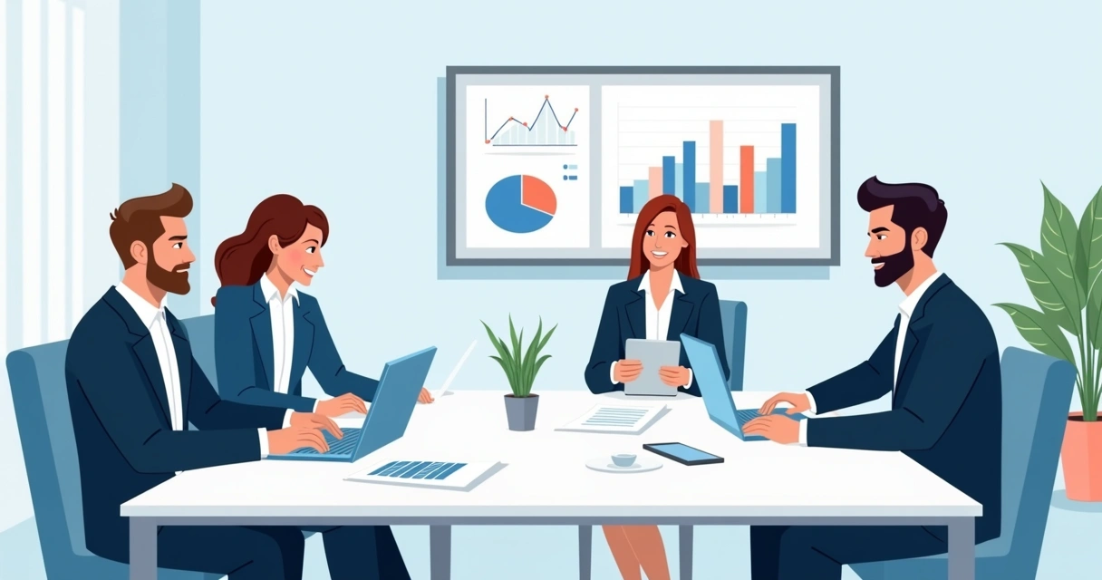 Contadores participando de reunião online em frente a computadores 