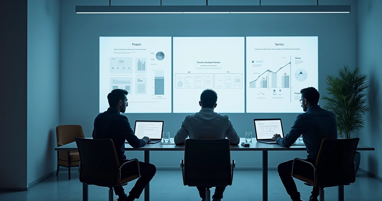 Contadores em uma reunião discutindo estratégias comerciais 