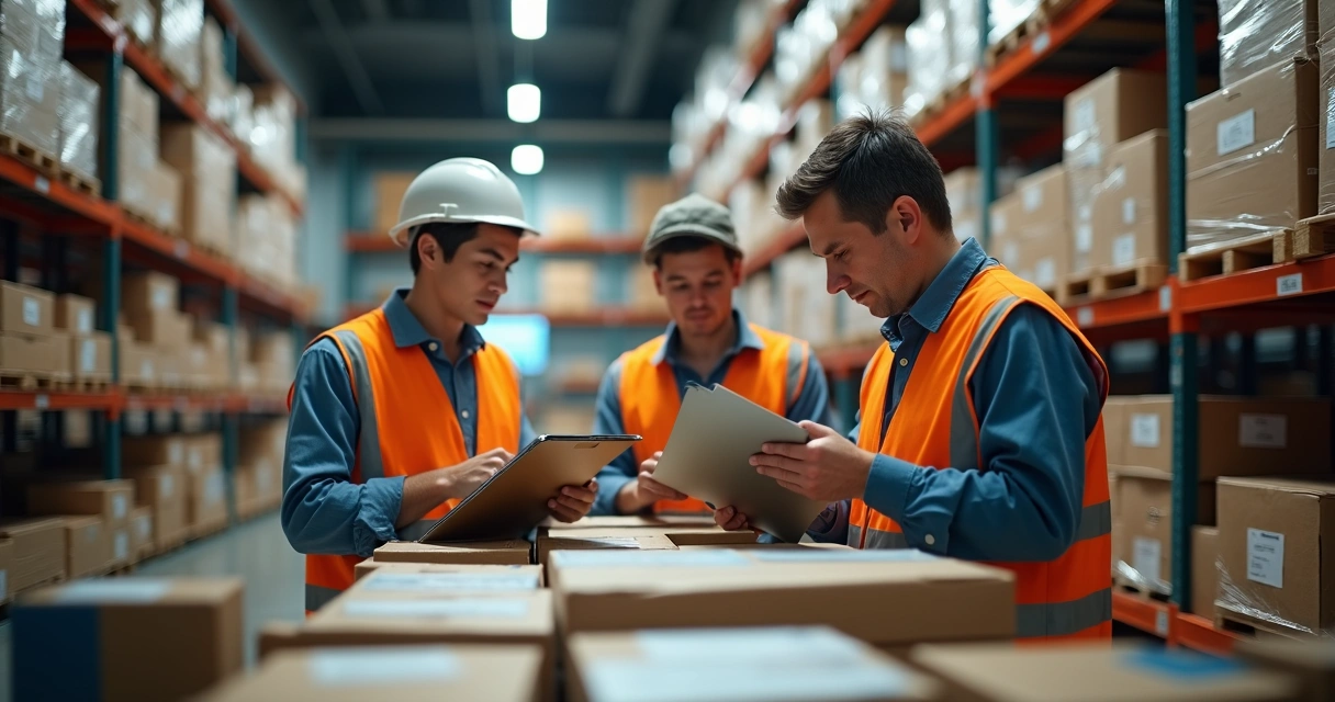 Equipe contando e conferindo o estoque de loja 
