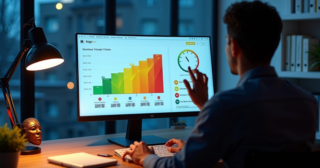 Painel digital com gráfico de lotes de ingressos e contagem regressiva de preço 