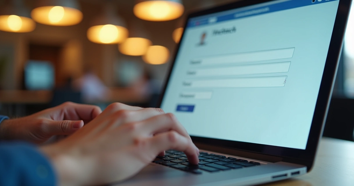 Pessoa preenchendo formulário de contato em laptop 