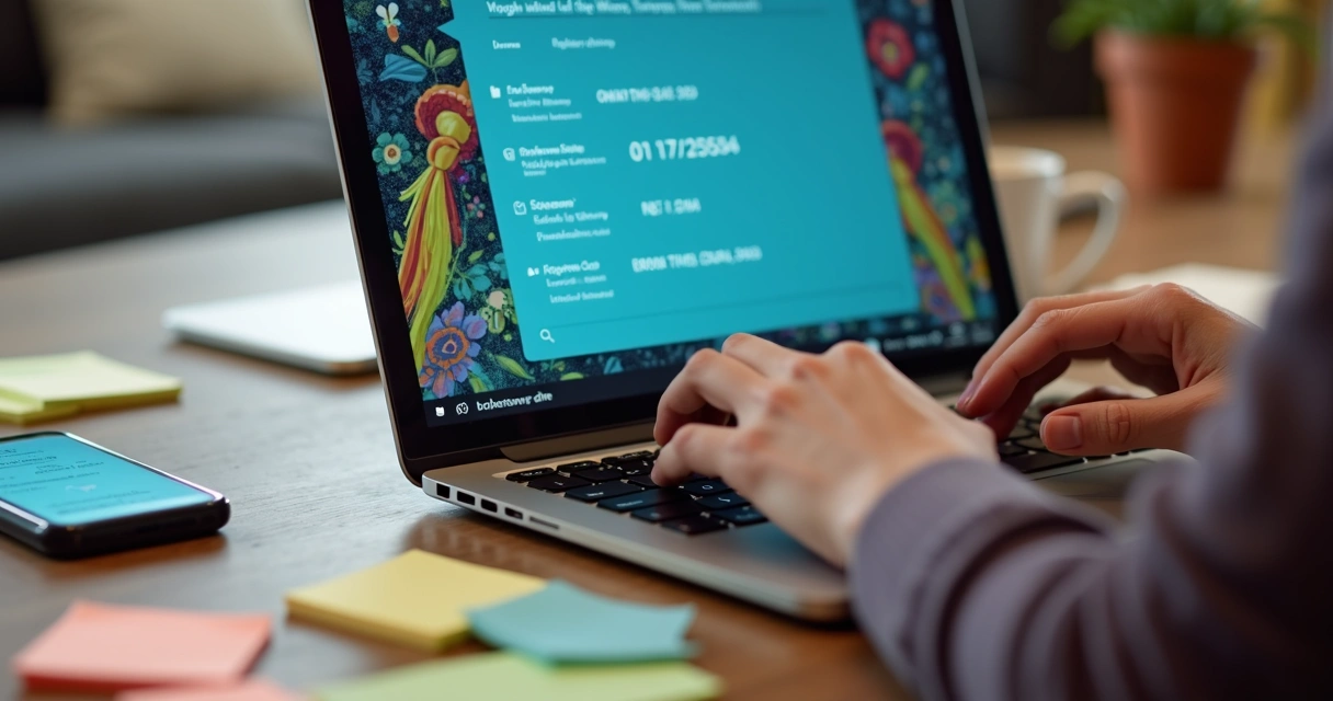 Pessoa digitando contato de convidado em lista virtual 