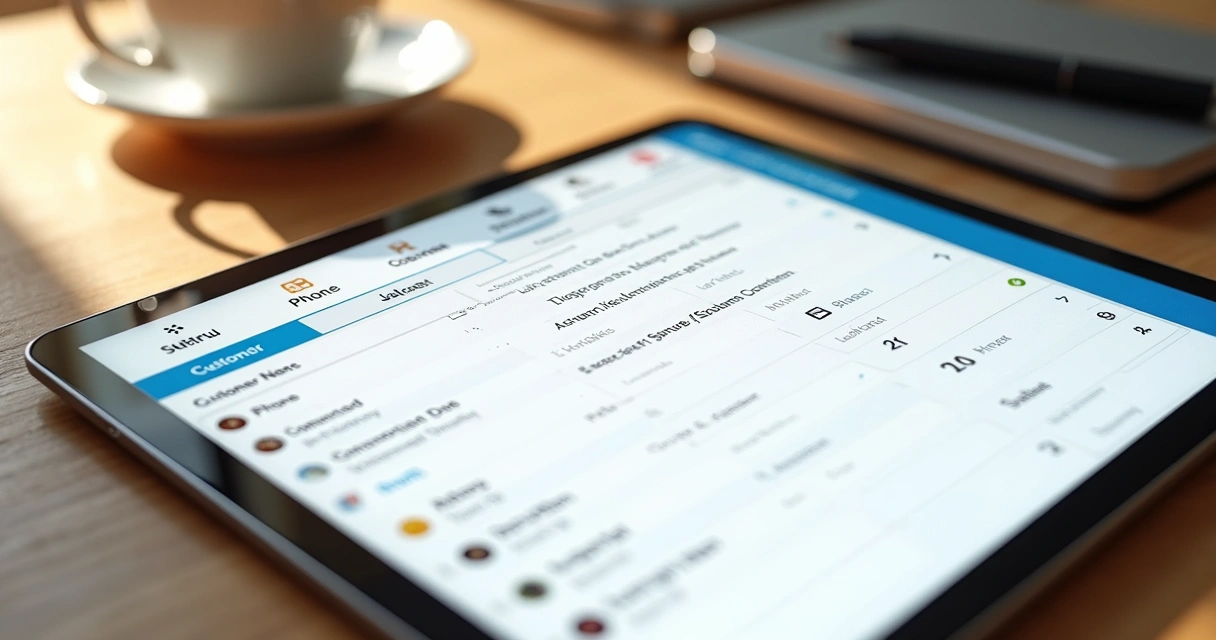Lista de contatos organizada em aplicativo digital, com detalhes de cada cliente