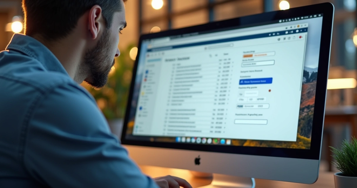 Gestor enviando contestação de chargeback no computador 