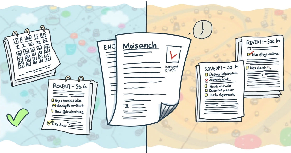 Ilustração sobre o processo de contestação de multa de trânsito, incluindo prazos e organização de documentos.