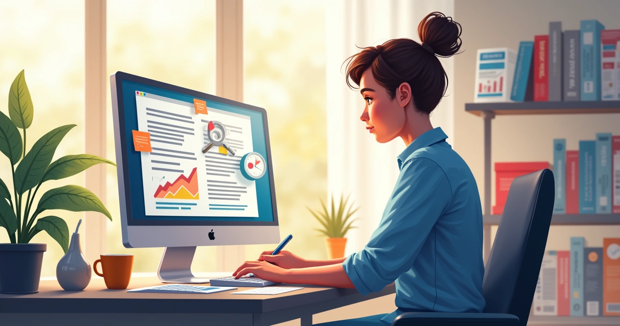 Pessoa escrevendo conteúdo de blog em computador 