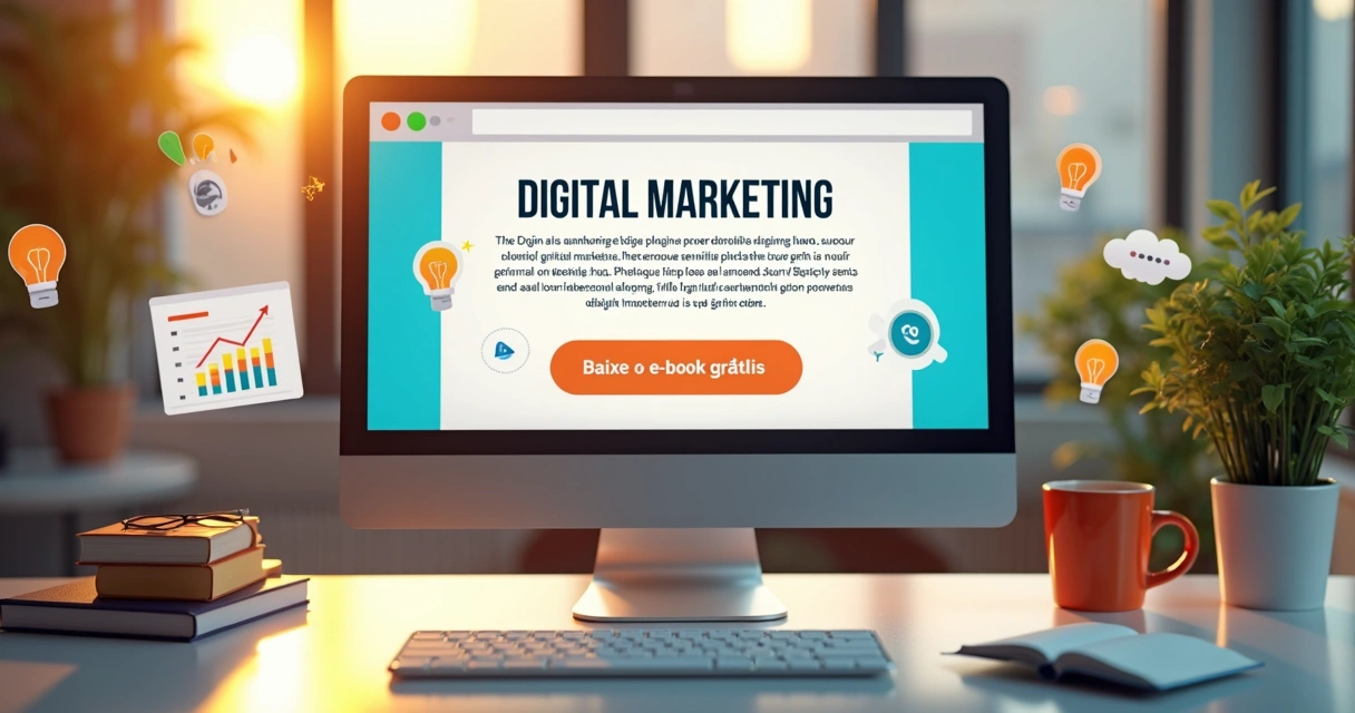 Blogpost de marketing digital em destaque, com CTA para baixar e-book 