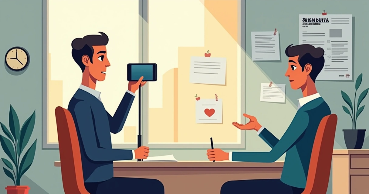 Pré-candidato gravando vídeo simples para redes sociais 