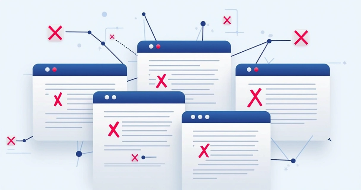 Página com textos duplicados em rede de sites 