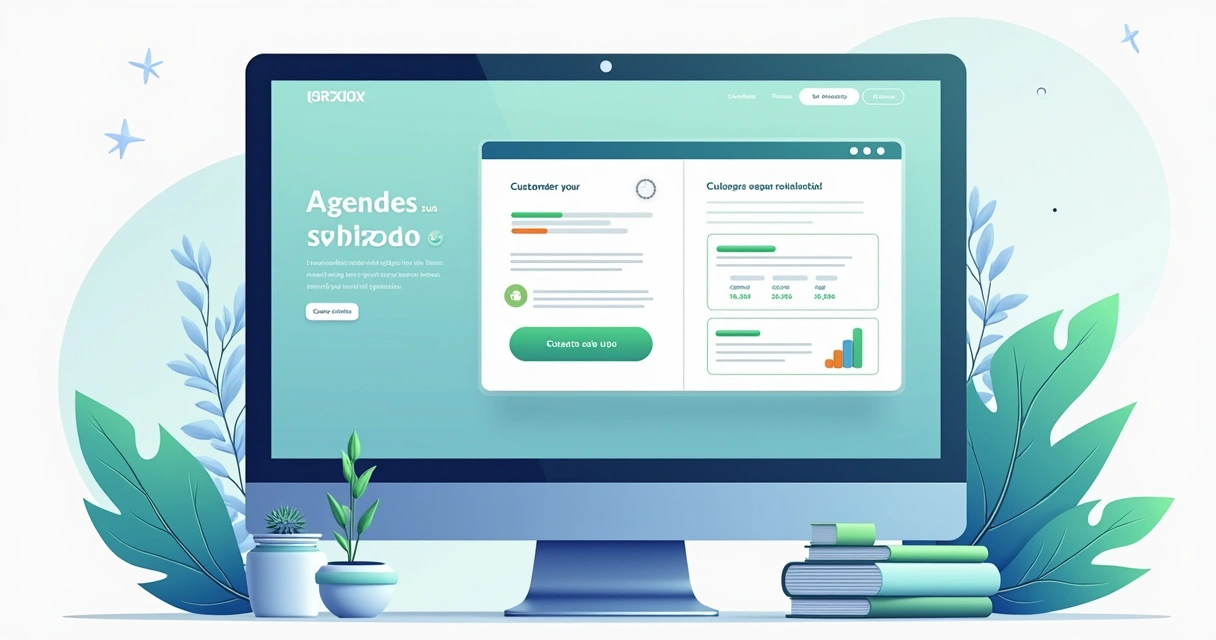 Botão de agendamento destacado em landing page de clínica 