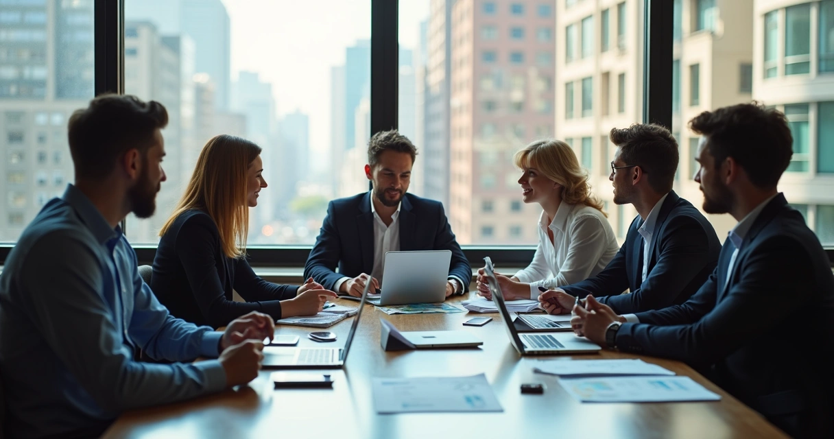 Equipe criando conteúdo para redes sociais de imobiliária 