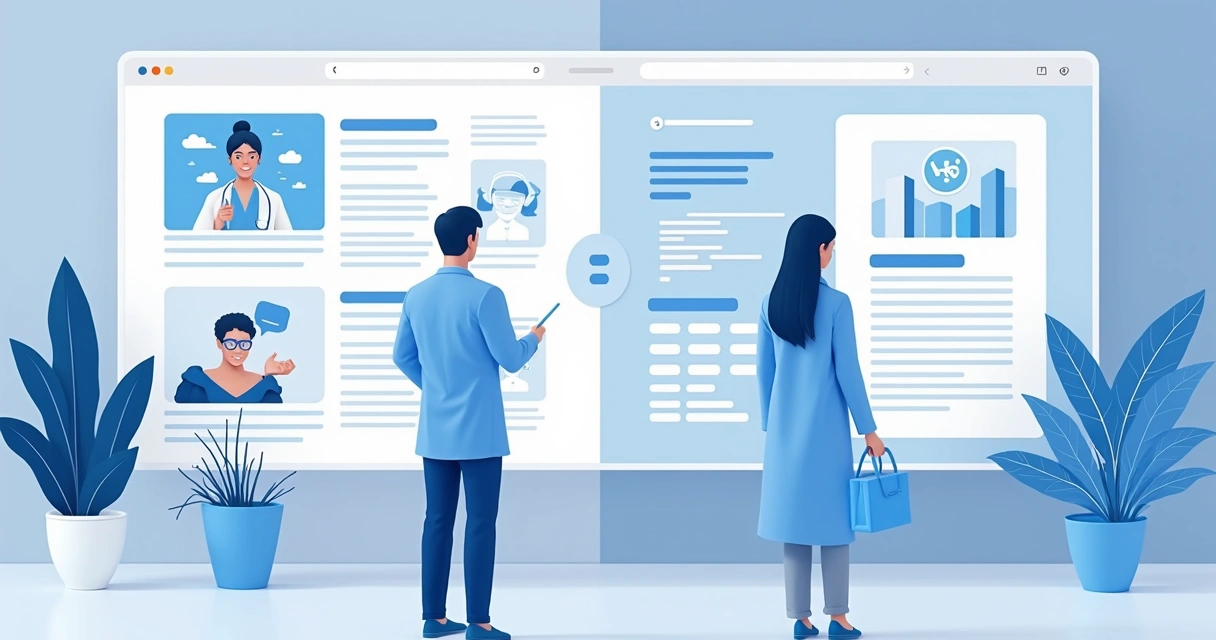 Comparação de conteúdos de clínica médica informativos e promocionais