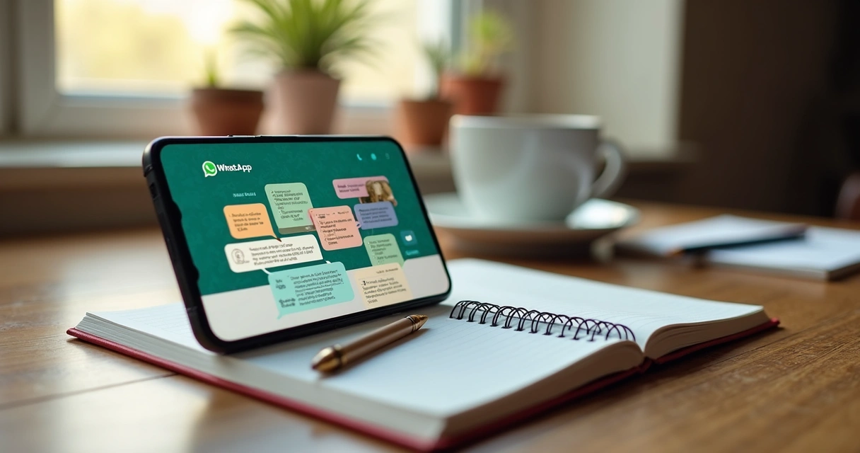 Celular exibindo conteúdo de microlearning no WhatsApp 