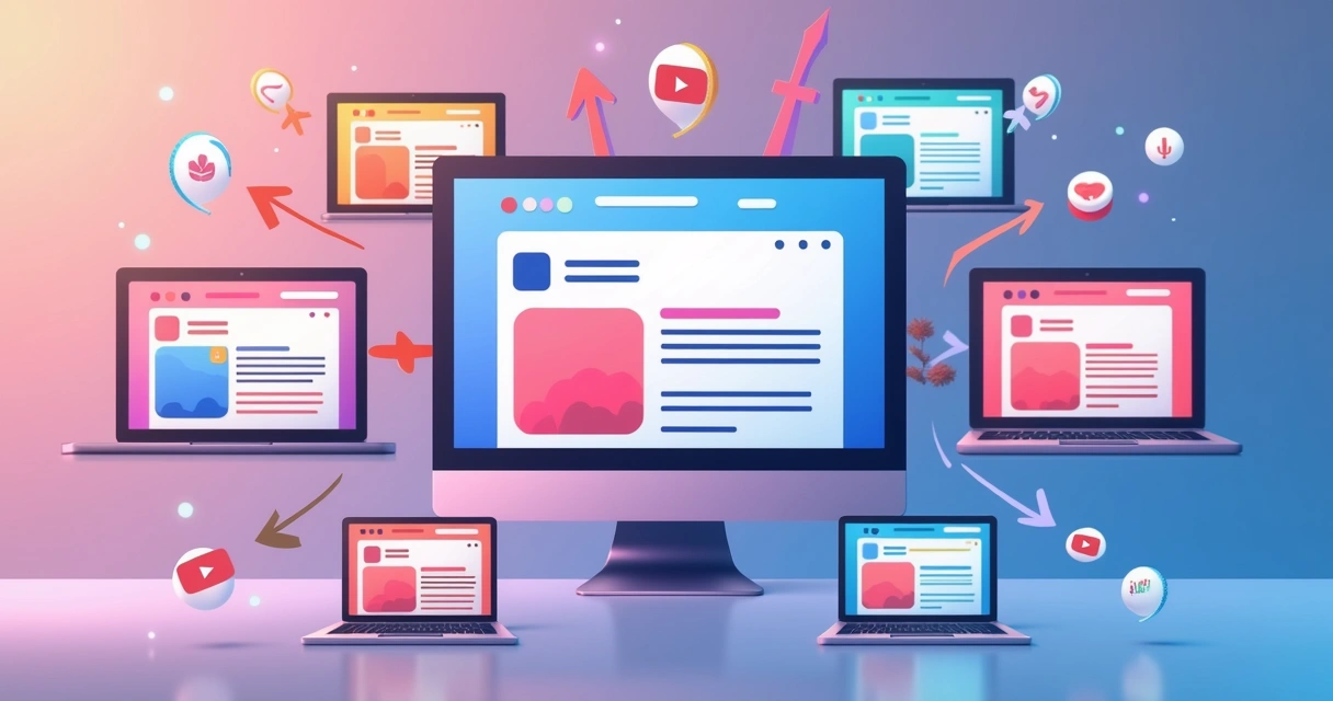 Conteúdo sendo difundido em múltiplas redes sociais com layout adaptado 